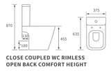 Bedale Comfort Height Rimless Close Coupled Toilet