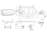E20 Burlington Hampton 1500mm Bath Technical Drawing
