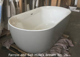 Charlotte Edwards Mayfair Freestanding Bath painted in Farrow and Ball Mole's Breath No. 76