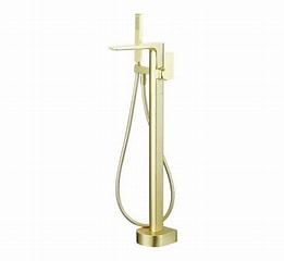 Olsen Brushed Brass Freestanding Bath Shower Mixer