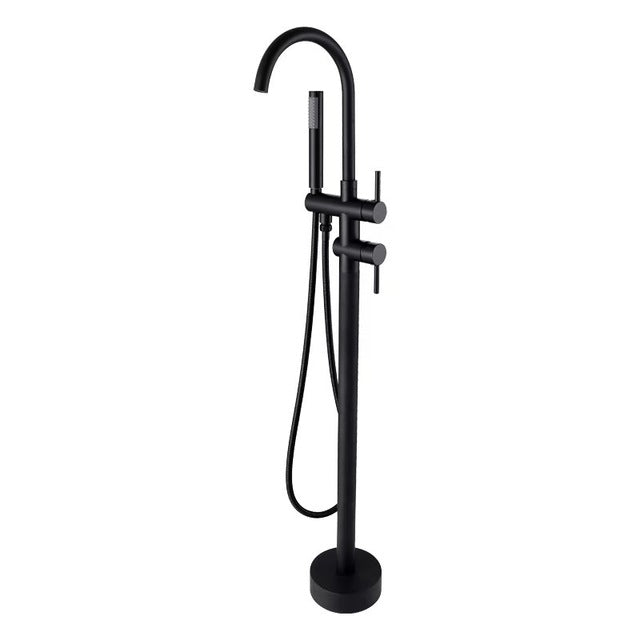 Quartz Lever Matt Black Freestanding Bath Shower Mixer Classical Baths