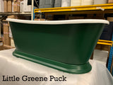 Charlotte Edwards Rosemary Boat Bath Painted in Little Greene Puck