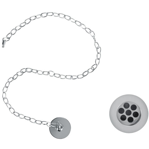 Basin plug and chain waste kit