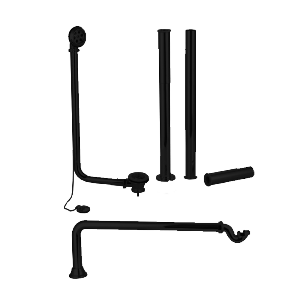 Exposed Roll Top Bath Chain Waste Kit, Matt Black