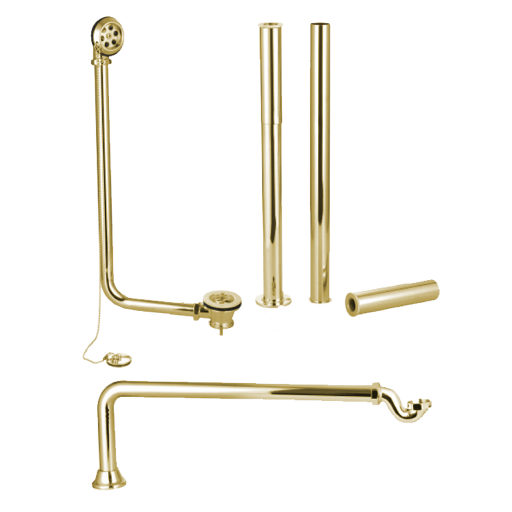 Exposed Roll Top Bath Chain Waste Kit, Brushed Brass