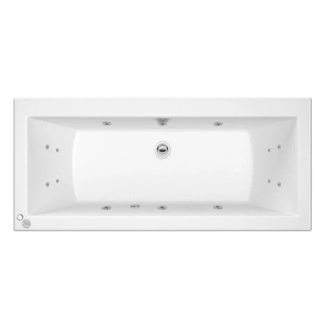 Asselby Whirlpool 1700 x 750 Square Double End Bath 14 Jets