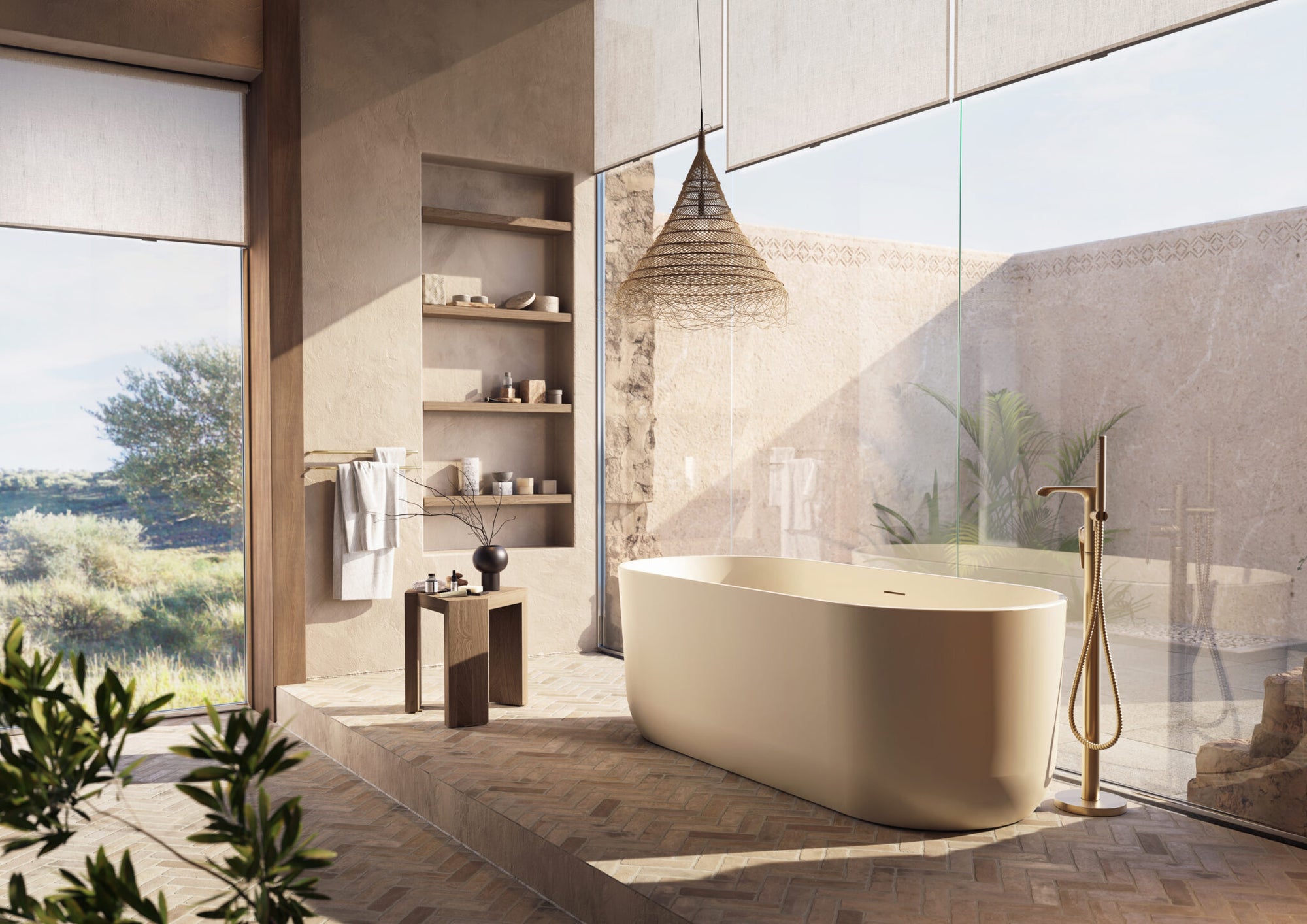 Eden Matt Stone Oval Freestanding Bath