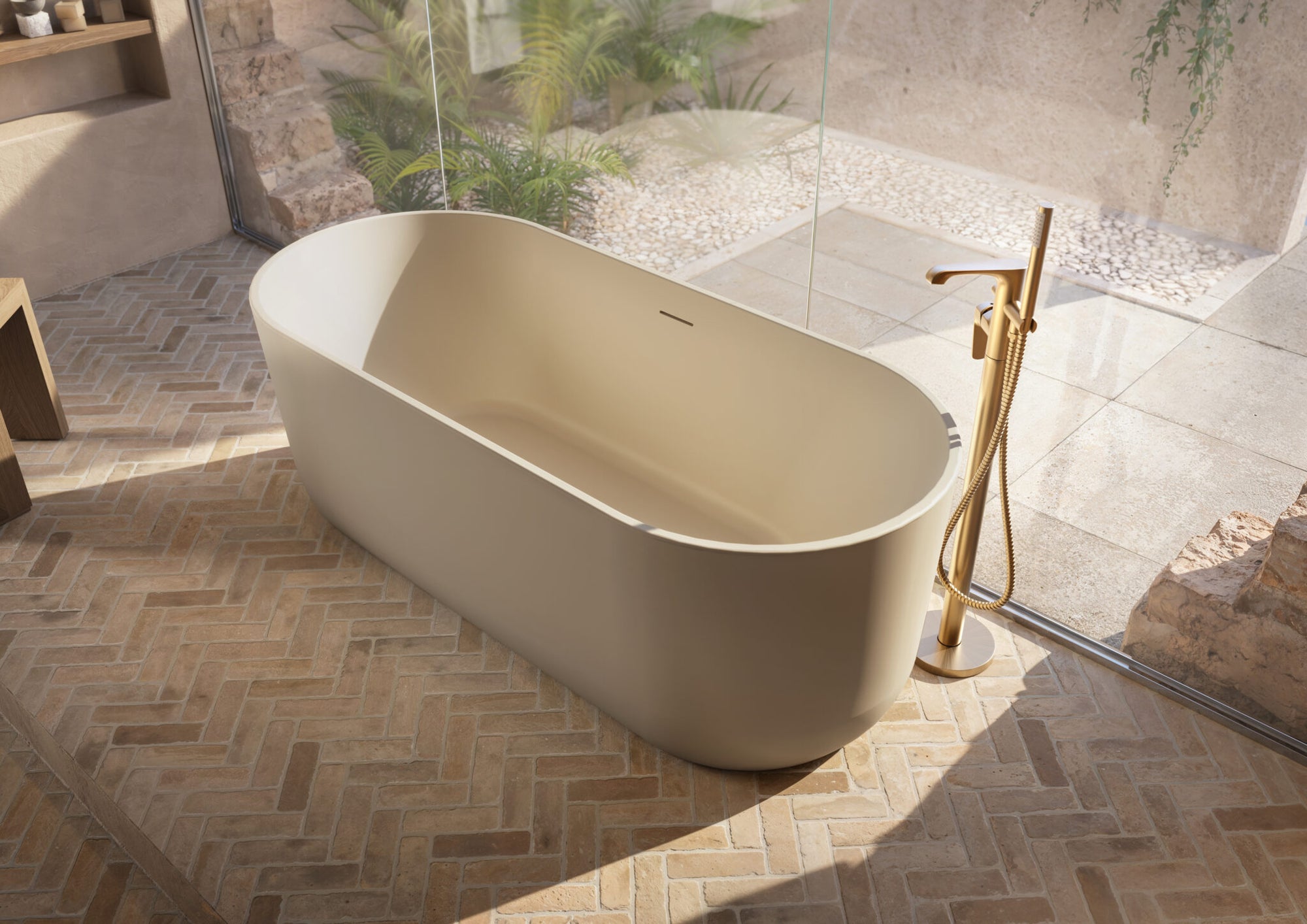 Eden Matt Stone Oval Freestanding Bath