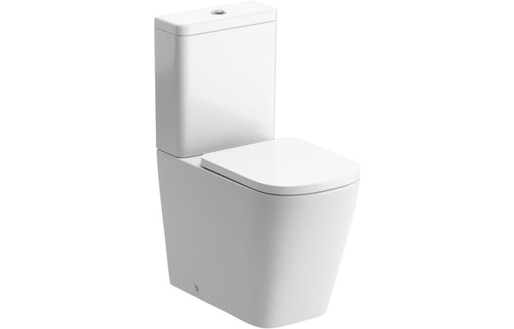 Bedale Short Projection Flush to Wall Rimless Close Coupled Toilet