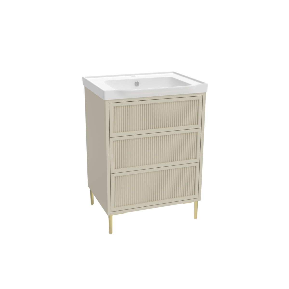 Bota 600mm Fluted Vanity Unit & Basin Stone