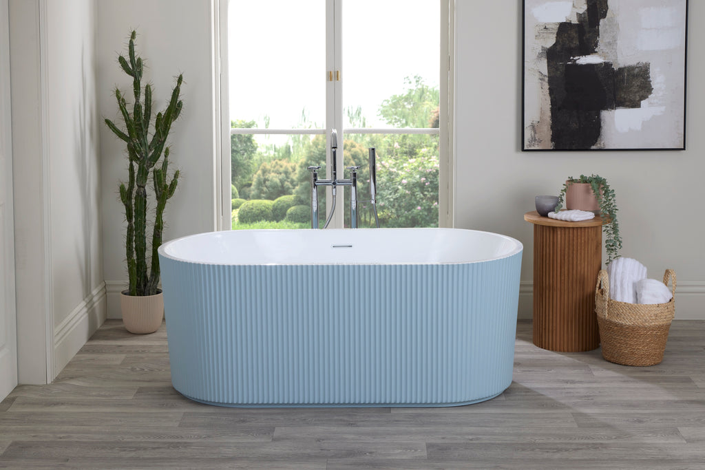 Ginger by Classical Baths - Fluted 1700 x 800mm Double Ended Freestanding Bath, Gloss white or Painted Finish Available