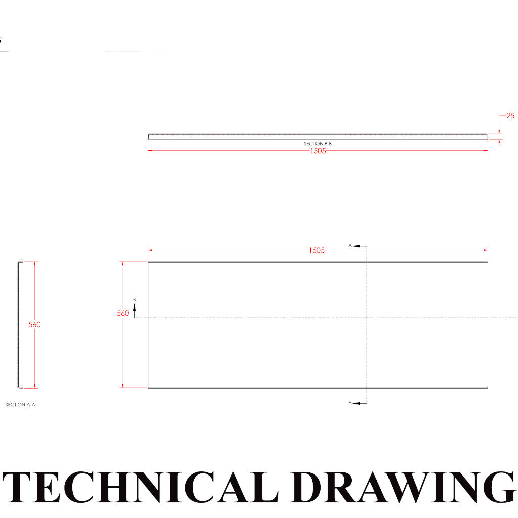 Tech Drawing BEAUFORT 1500x560H FRONT PANEL