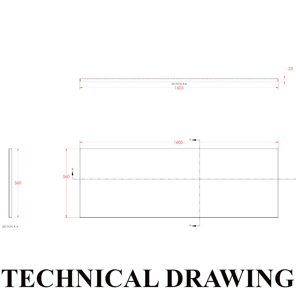 Tech Drawing BEAUFORT 1600x560H FRONT PANEL