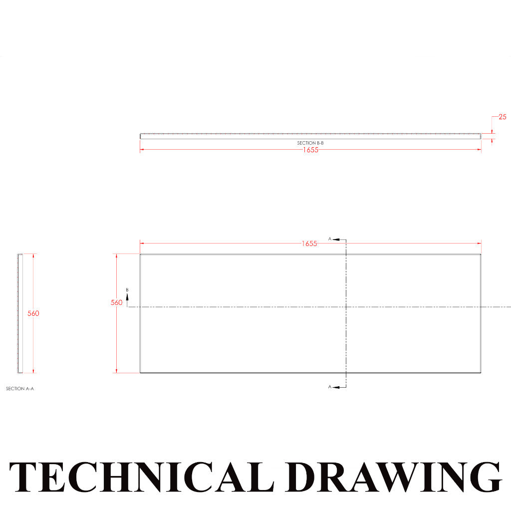 Tech Drawing BEAUFORT 1650x560H FRONT PANEL