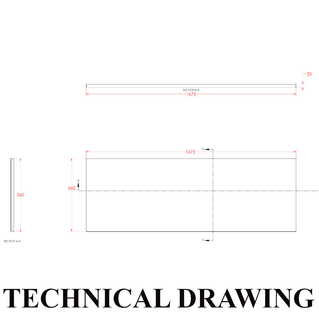 Tech Drawing BEAUFORT 1675x560H FRONT PANEL