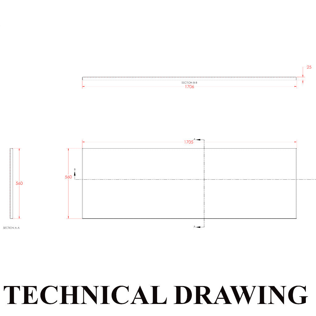 Tech Drawing BEAUFORT 1700x560H FRONT PANEL