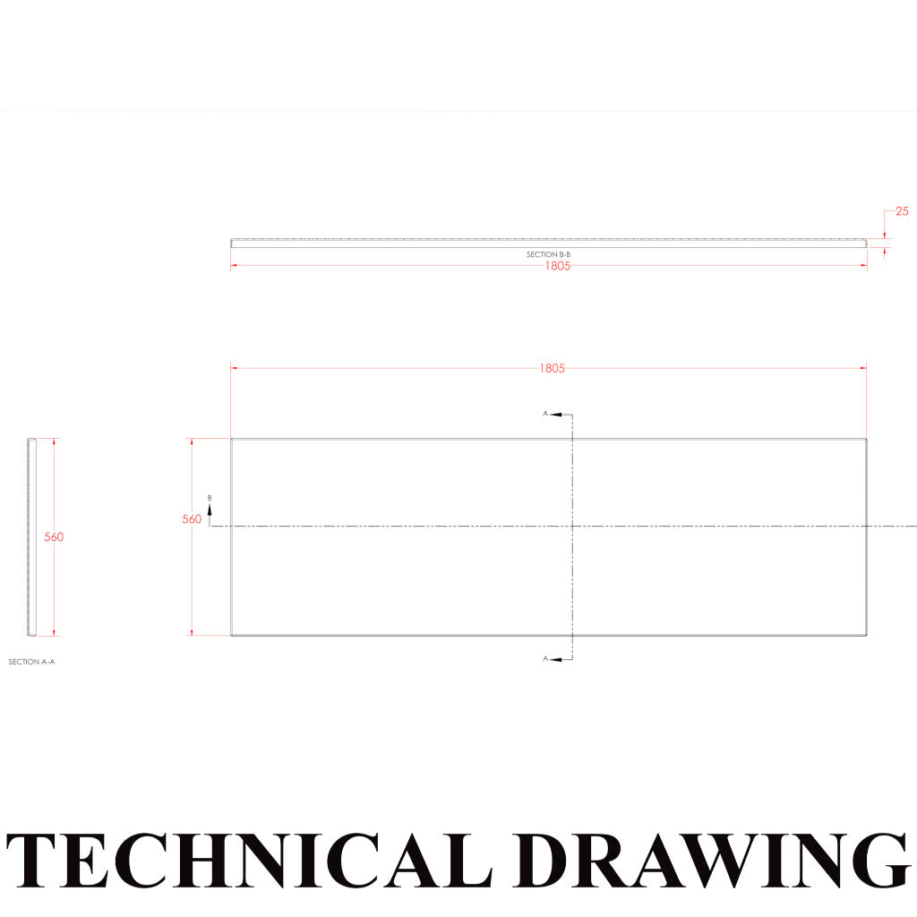 Tech Drawing BEAUFORT 1800x560H FRONT PANEL