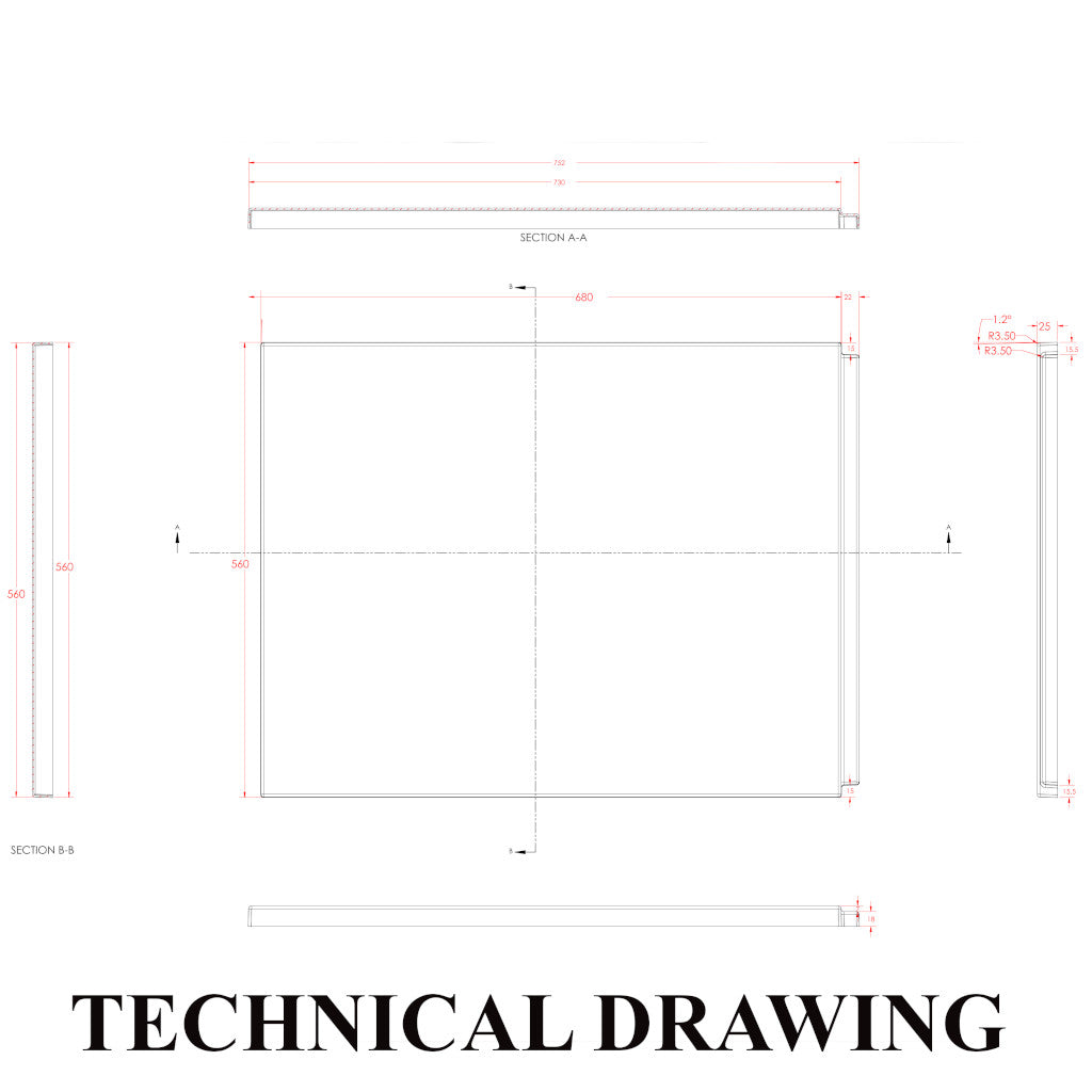 Tech Drawing BEAUFORT 700x560 End Panel
