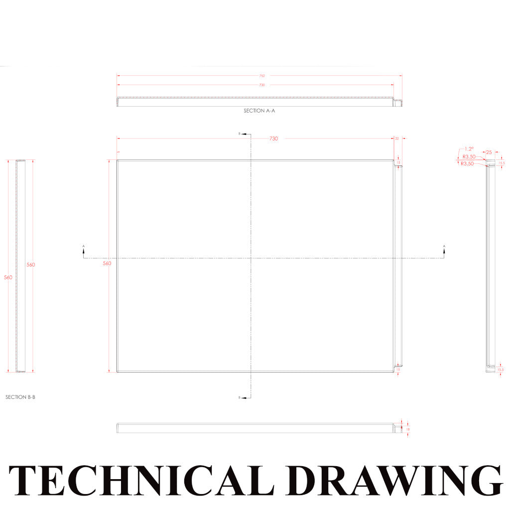 Tech Drawing BEAUFORT 750x560 End Panel