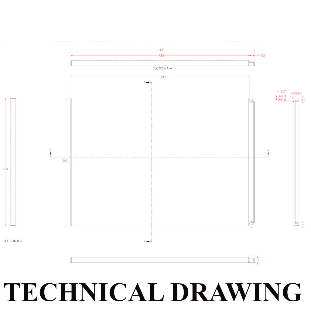 Tech Drawing BEAUFORT 800x560 End Panel