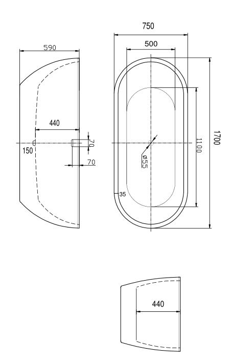 Belgravia 1600 x 750 Freestanding Bath White/Painted