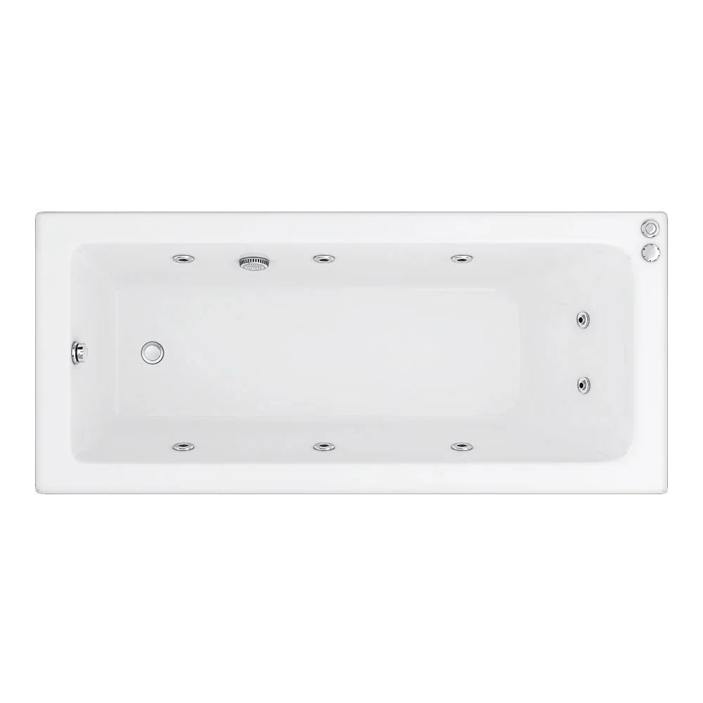 Whirlpool 1700 x 700 Square Single End Bath 8 Jets