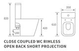 Bedale Short Projection Rimless Close Coupled Toilet