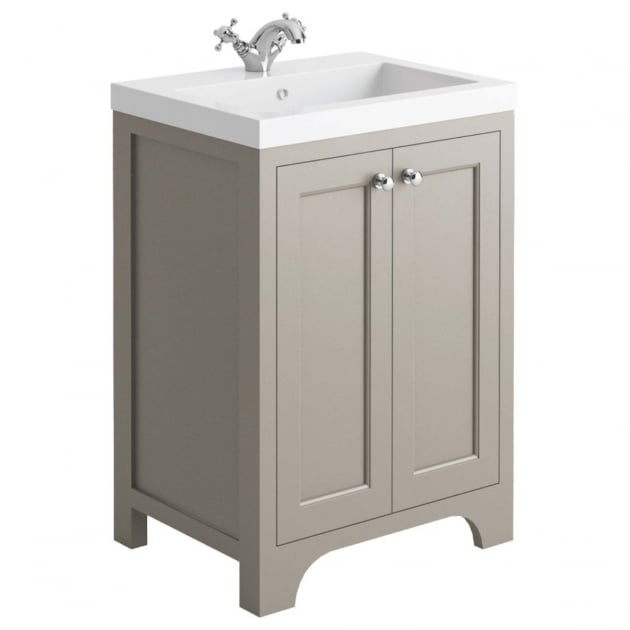 Brunswick 600mm Floor Standing Vanity Unit Dove Grey