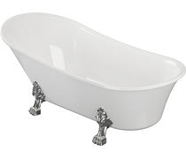 Burley 1620 x 710mm Traditional Slipper Bath White/Painted with Lion Feet