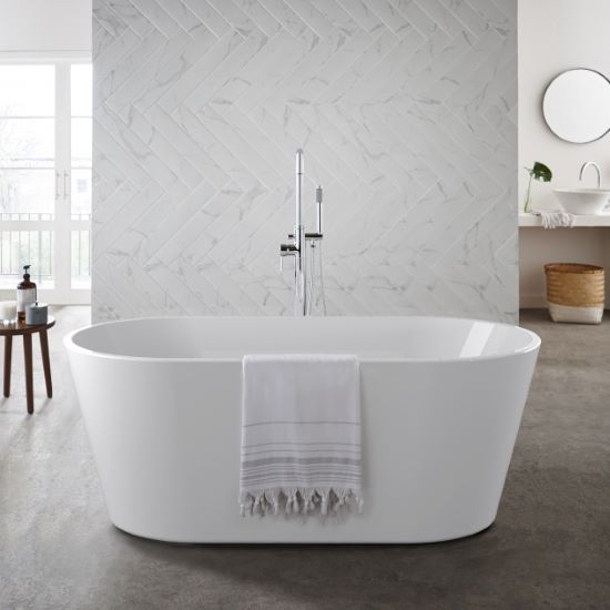 Coast 1500 x 750mm Small Freestanding Bath White/Painted