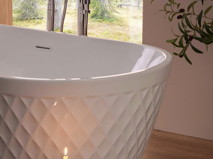 Faye by Classical Baths - Diamond 1700 x 800mm Double Ended Freestanding Bath, Gloss white or Painted Finish Available