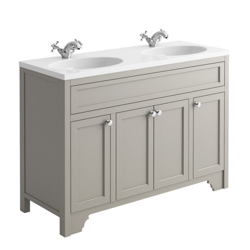 Dutchy 1200mm Floor Standing Vanity Unit with Double Basin Dove Grey