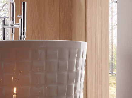 Ingrid by Classical Baths - Basket Weave 1700 x 800mm Double Ended Freestanding Bath, Gloss white or Painted Finish Available (Copy)