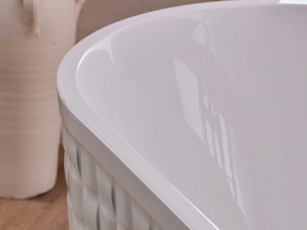 Ingrid by Classical Baths - Basket Weave 1700 x 800mm Double Ended Freestanding Bath, Gloss white or Painted Finish Available (Copy)