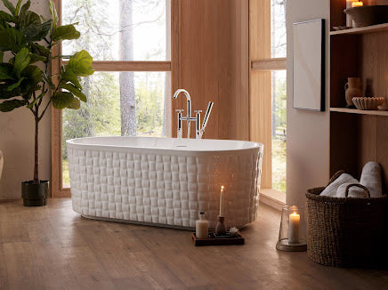 Ingrid by Classical Baths - Basket Weave 1700 x 800mm Double Ended Freestanding Bath, Gloss white or Painted Finish Available (Copy)