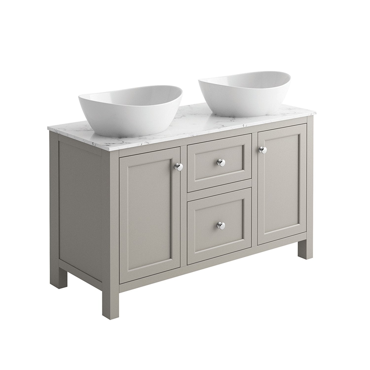 Montpelier 1200mm Floor Standing Vanity Unit Marble Top Dove Grey