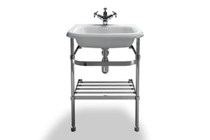 B7EB7ES Clearwater Small Roll Top Basin and Stainless Steel Washstand 55cm x 47cm