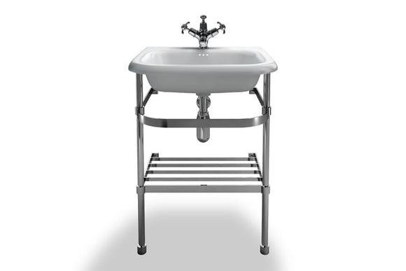 B7EB7ES Clearwater Small Roll Top Basin and Stainless Steel Washstand 55cm x 47cm