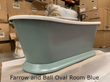 Charlotte Edwards Rosemary Boat Bath Painted in F&B Oval Room Blue