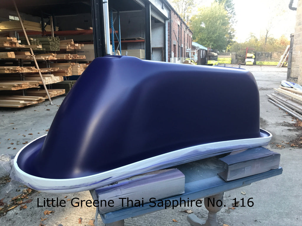 Royce Morgan Chatsworth Short Slipper Bath 1530mm in Little Greene Thai Sapphire No. 116