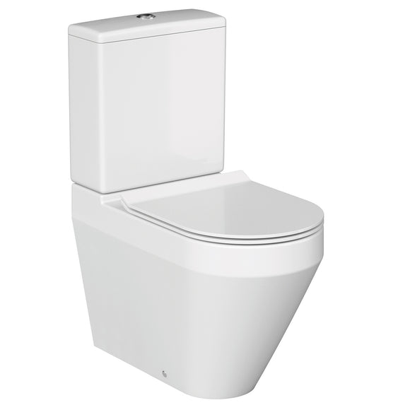 Crea Round C/C WC Pan, Cistern and Gloss White Soft Close Seat