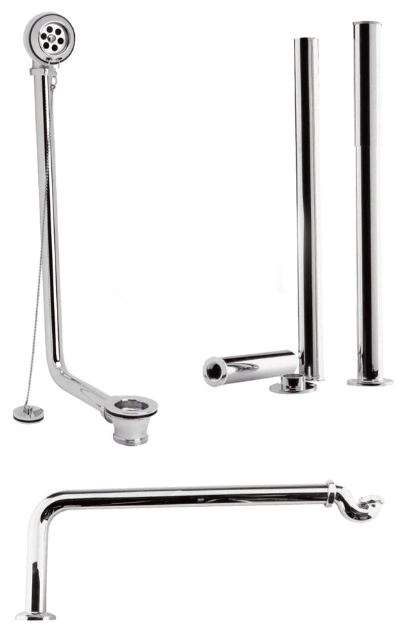 EA368 Exposed Roll Top Bath Chain Waste Kit, Chrome
