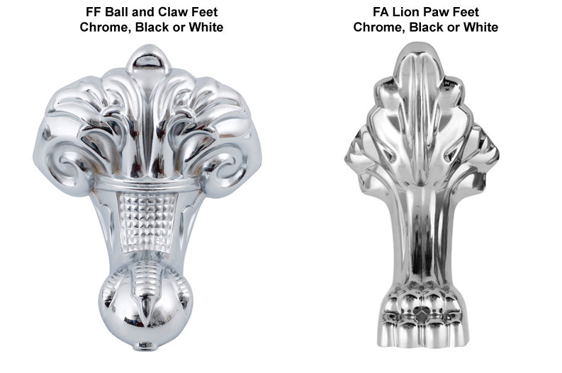 Foot options for the Royce Morgan Kensington Roll Top Bath