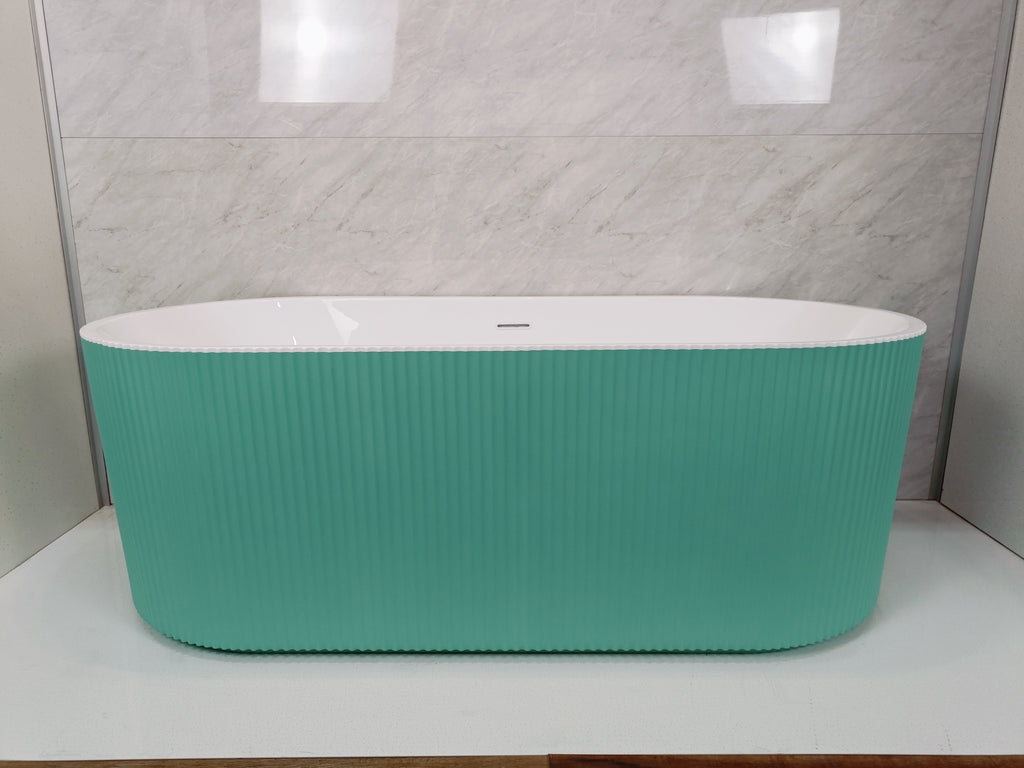 Ginger by Classical Baths - Fluted 1700 x 800mm Double Ended Freestanding Bath, Gloss white or Painted Finish Available