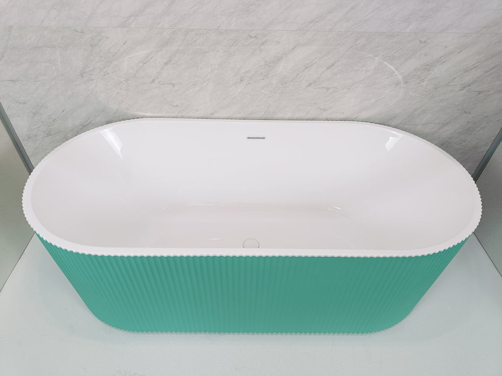 Ginger by Classical Baths - Fluted 1700 x 800mm Double Ended Freestanding Bath, Gloss white or Painted Finish Available