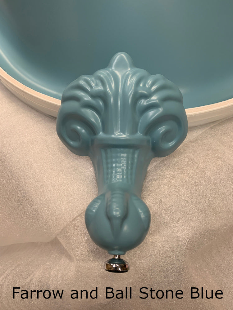 Royce Morgan Freestanding Bath Feet Painted in Farrow and Ball Stone Blue