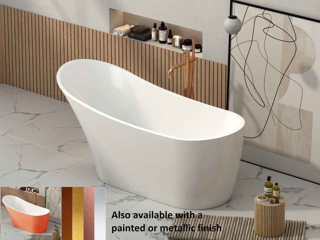 Marilyn by Classical Baths Single Ended Slipper 1680 x 730 x 800mm Gloss White or Paintd Finish