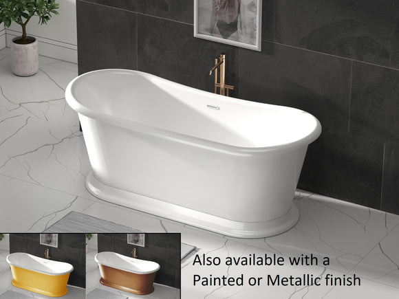 Audrey 1580 by Classical Baths - Traditional Boat Bath 1580 x 750mm, Gloss White or Painted