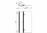 C10 Burlington Bath Screen with Access Panel 85cm x 145cm Technical Drawing