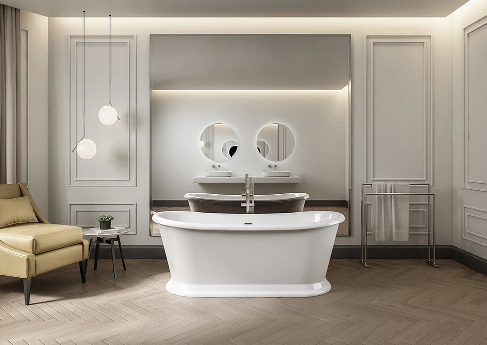 CE11032 Charlotte Edwards Rosemary Boat Bath with White or Painted Exterior